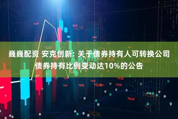 巍巍配资 安克创新: 关于债券持有人可转换公司债券持有比例变动达10%的公告