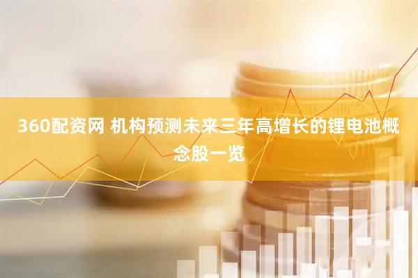 360配资网 机构预测未来三年高增长的锂电池概念股一览
