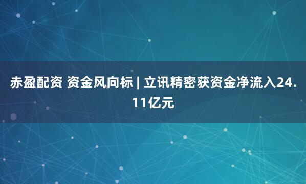 赤盈配资 资金风向标 | 立讯精密获资金净流入24.11亿元